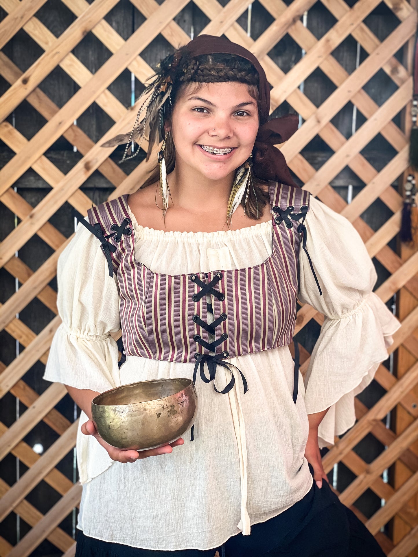 CREAM RAW COTTON LONG PEASANT TOP